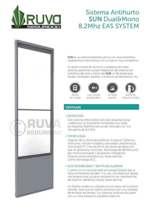 Sistema Antifurt RF model SUN